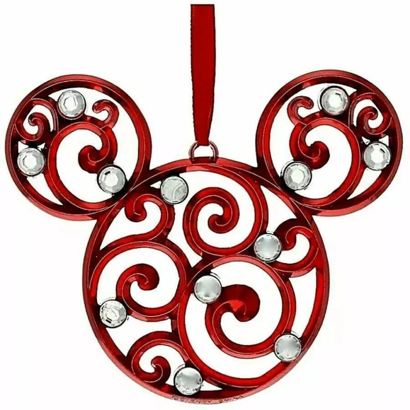 New Disney Mickey Mouse Icon Filigree Christmas Ornament Vintage - Picture 1 of 4